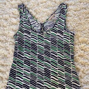 Banana Republic Blue Green White Patterned Sleeveless Top Size XS